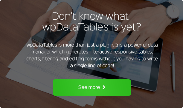 wpDataTables Plugin description wpDataTables Plugin description