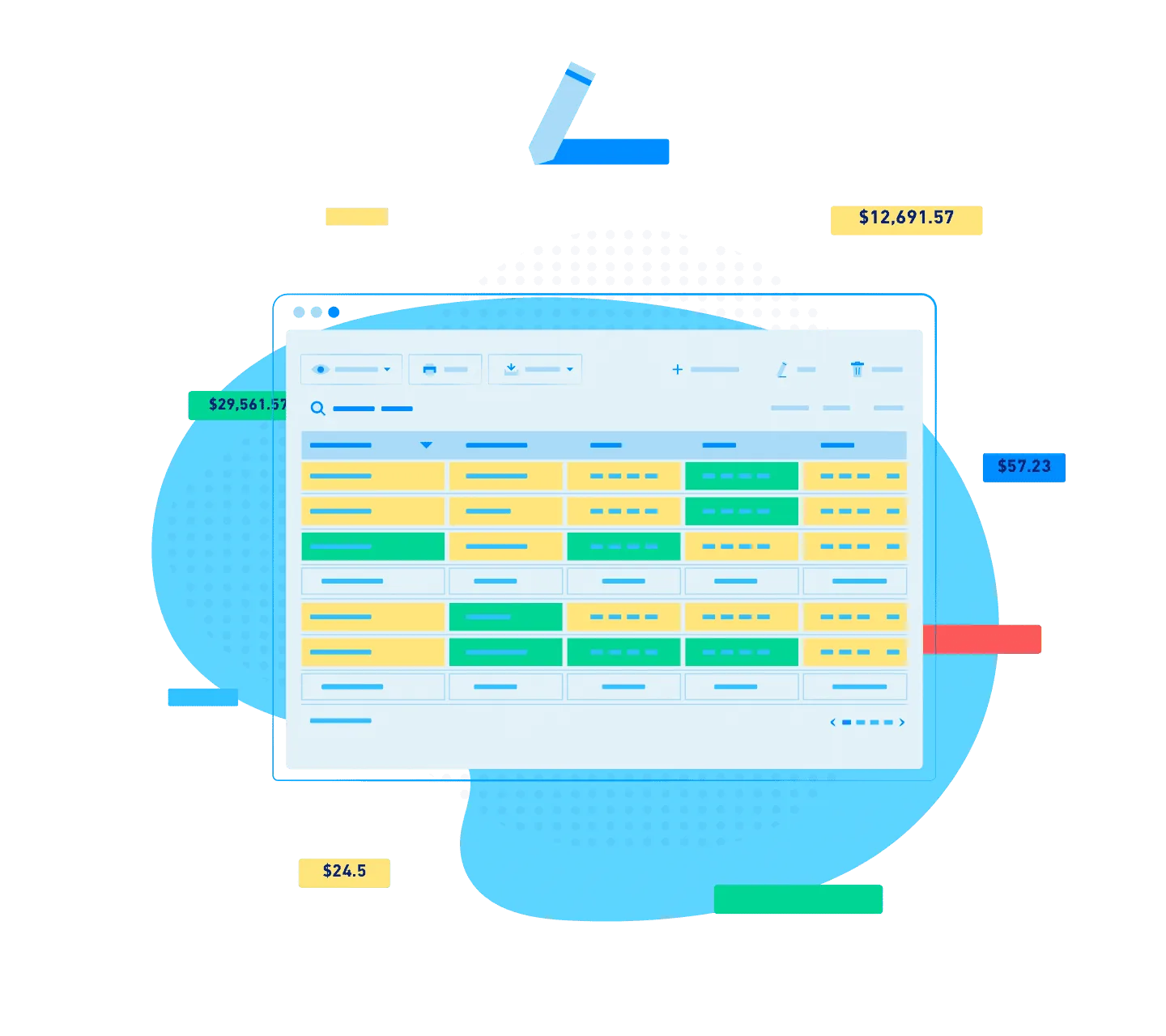 Highlight cells, rows, columns with Conditional Formatting. 