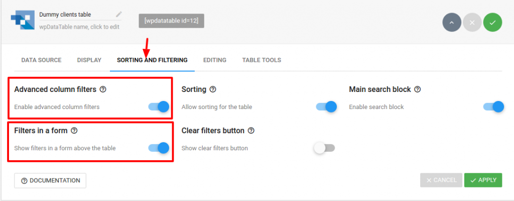 Advanced Filtering Wpdatatables Tables And Charts Wordpress Plugin