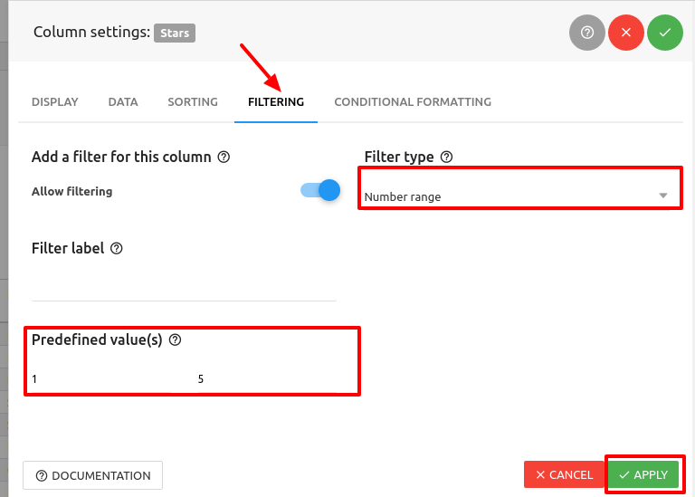 Image Excel settings
