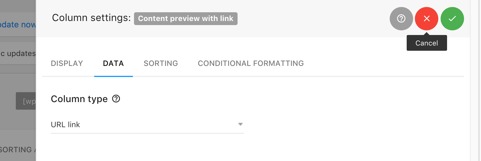 column type url