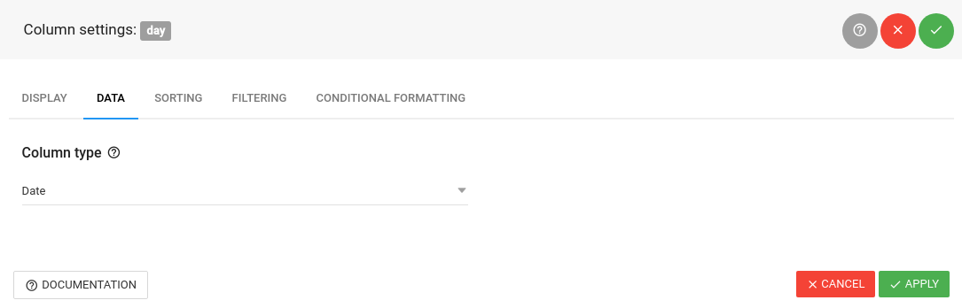 wpDataTables Date column