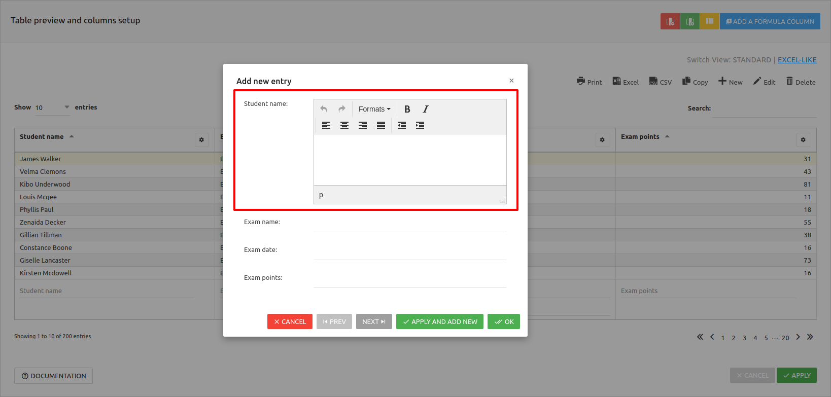 wpDataTables Editor Input Types