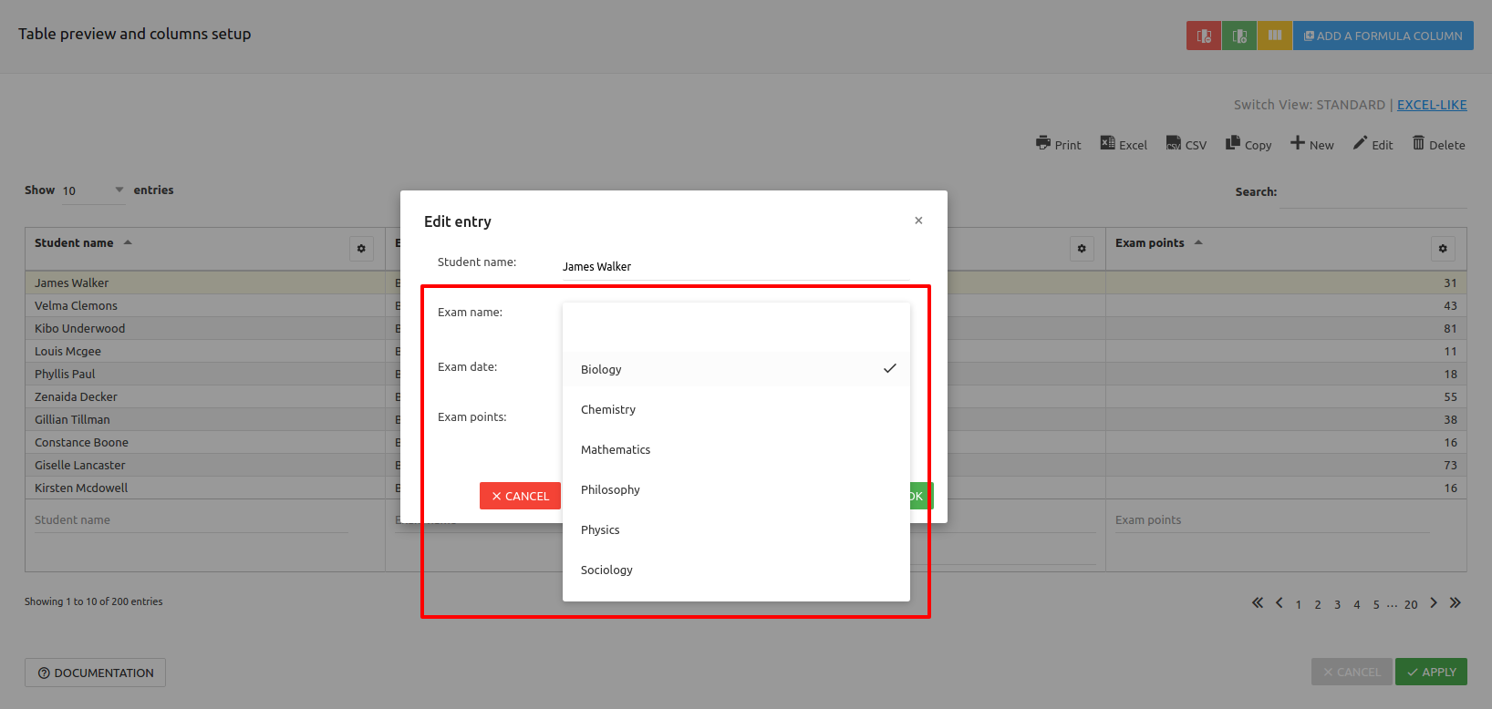 wpDataTables Editor Input Types