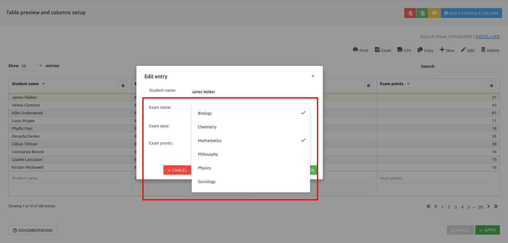 wpDataTables Editor Input Types