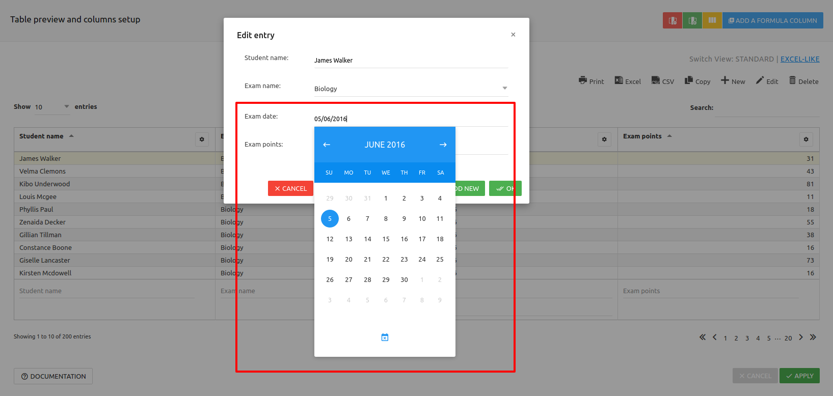 wpDataTables Editor Input Types
