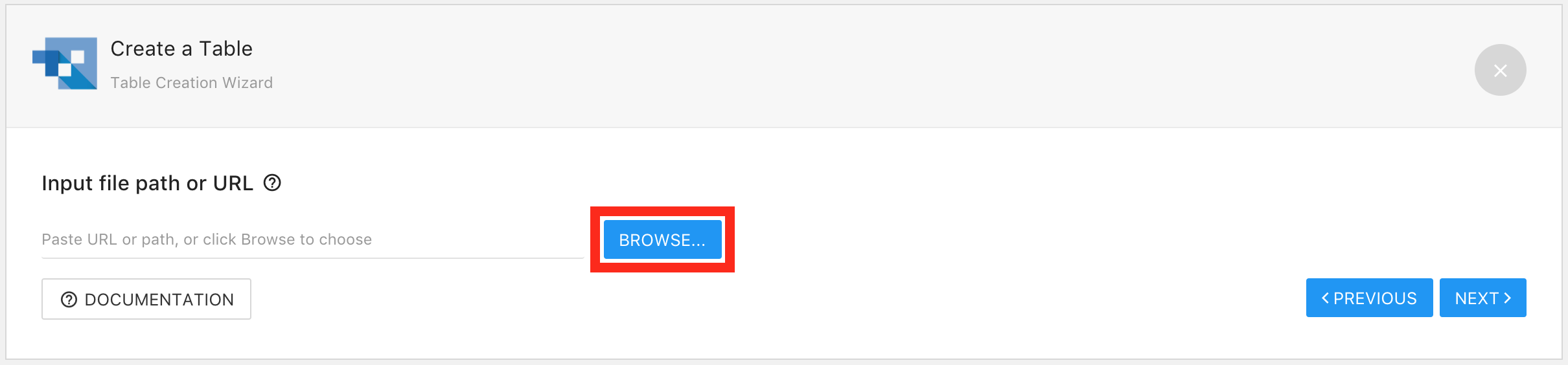 input file path or url