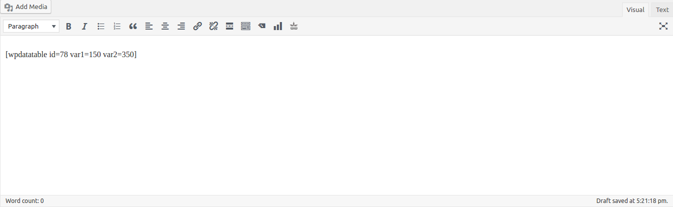 wpDataTables Placeholders