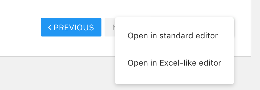 table editor selecetion