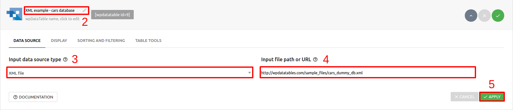 Creating Tables in WordPress from XML