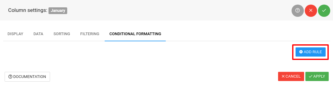wpDataTables conditional formatting