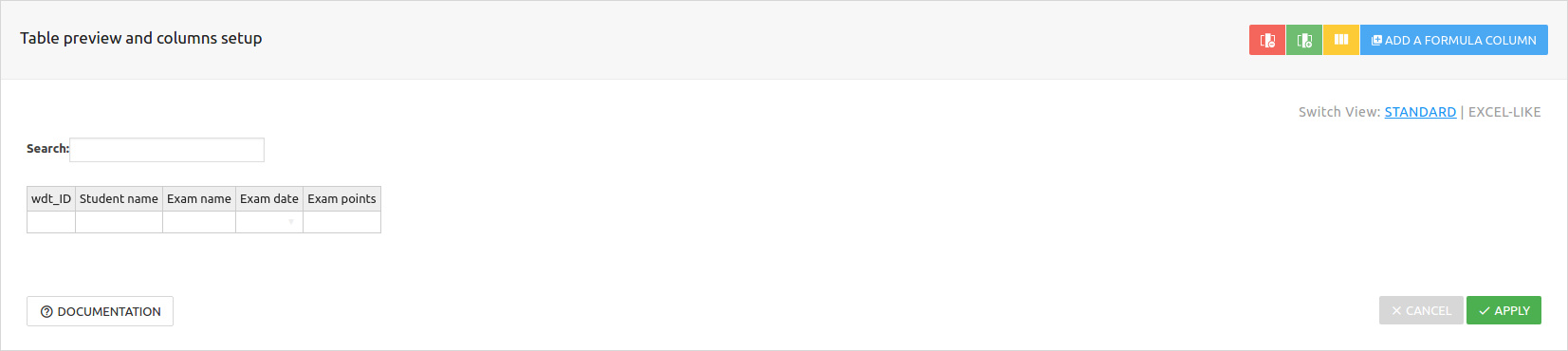 Excel-like editor in WordPress