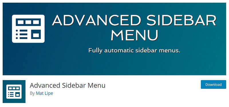 advanced sidebar menu wordpress