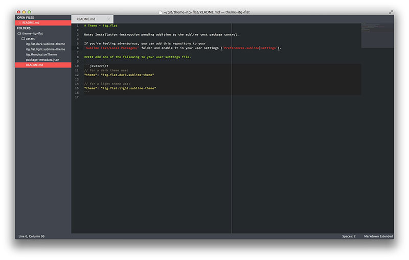 sublime text theme intellij