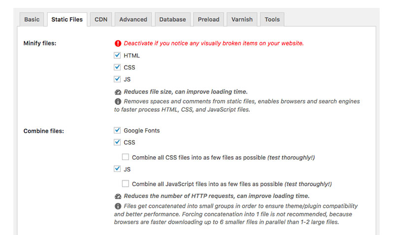 minify and optimize js files