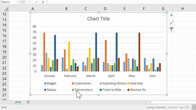 using shapes in excel to show data