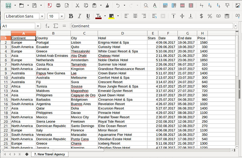 excel spreadsheet