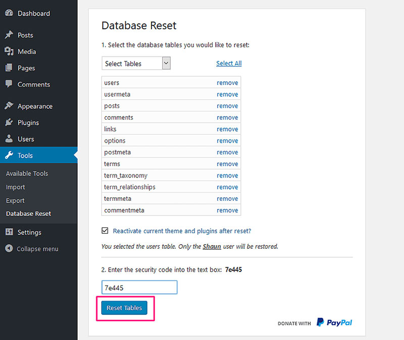 How to Reset Your WordPress Database to Default Settings