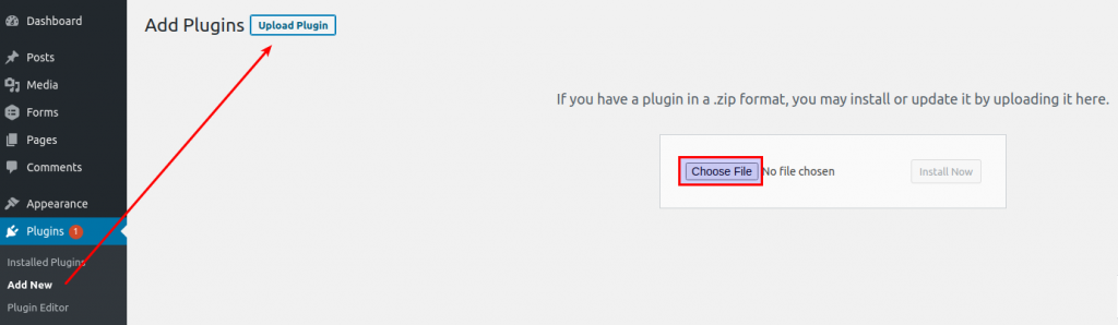 Upload plugin in WordPress