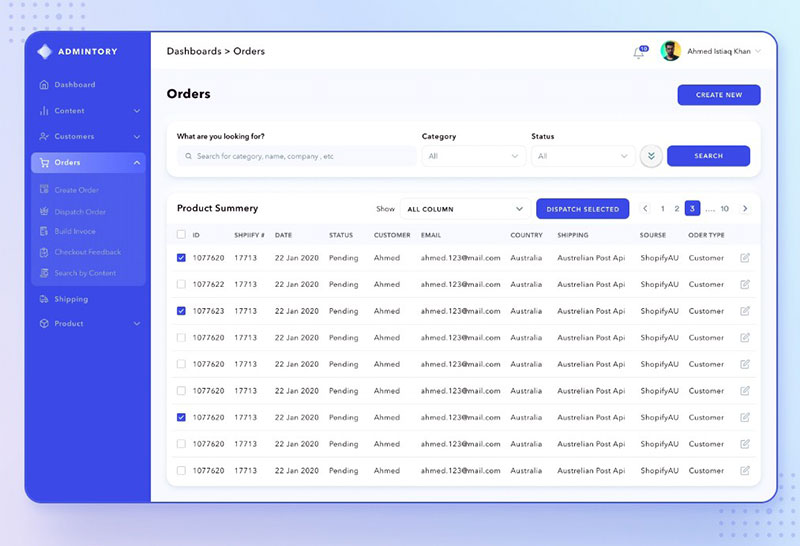 data modern ui table styles