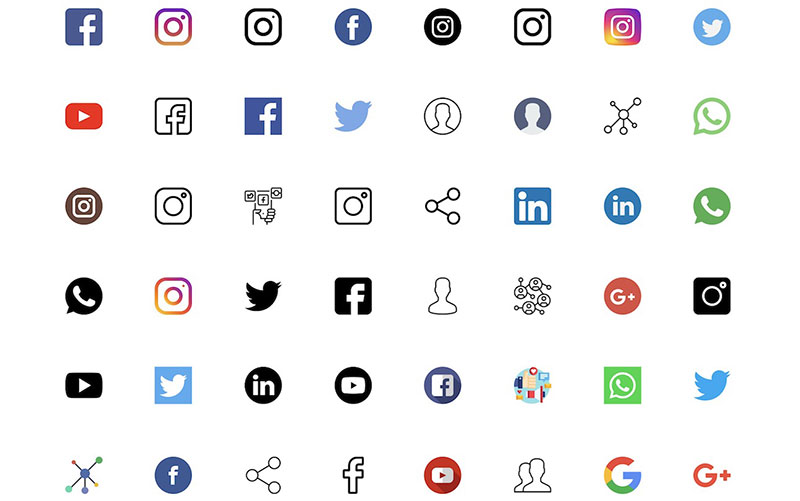 mjml social media showing more icons