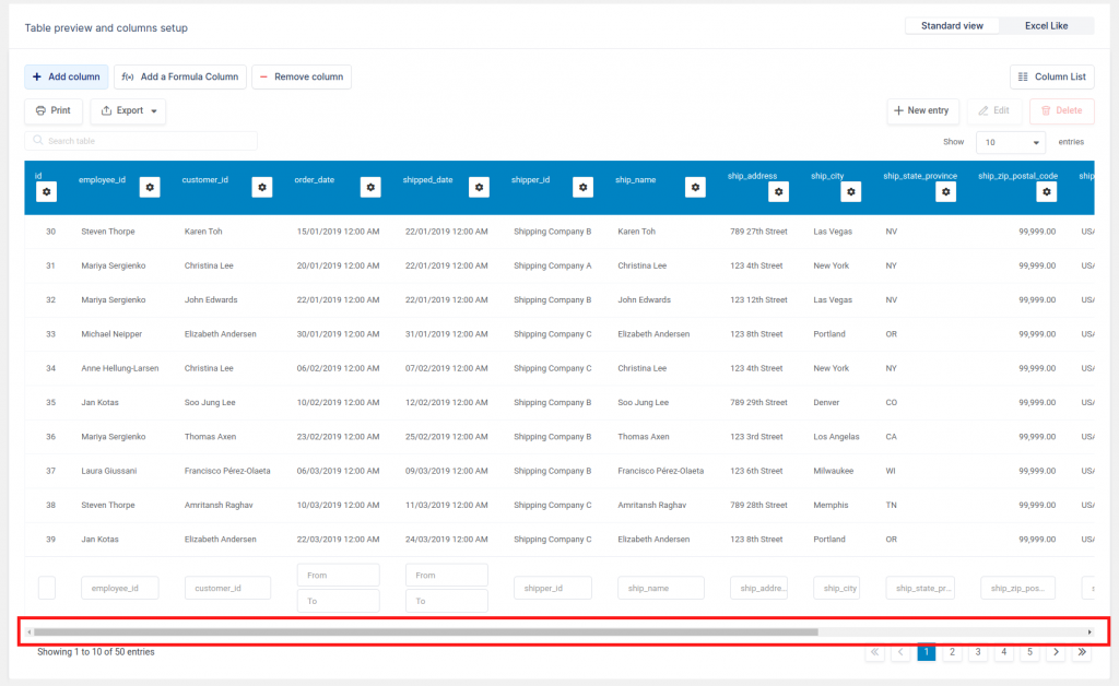 Scrollable wpDataTables Tables and Charts WordPress Plugin