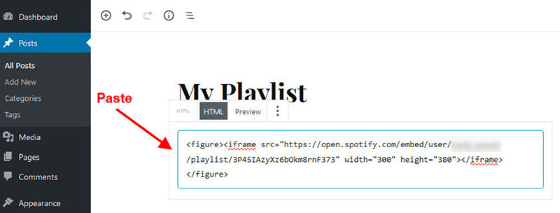 How to embed a Spotify playlist in WordPress