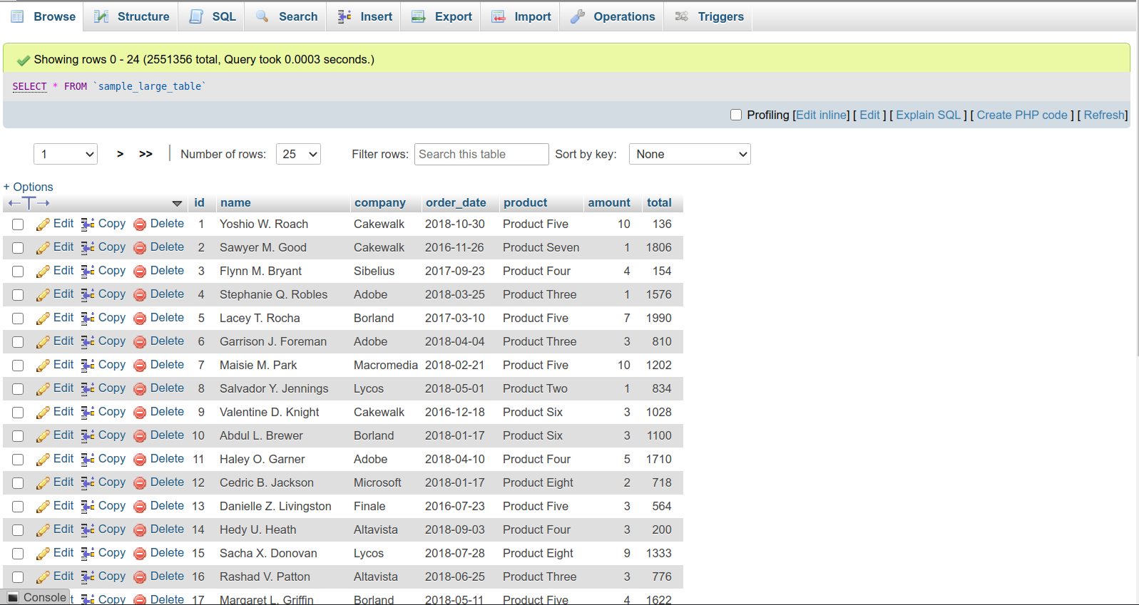 Table with million rows with wpdatatables