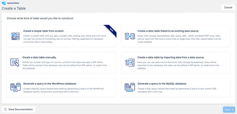 online data table creator