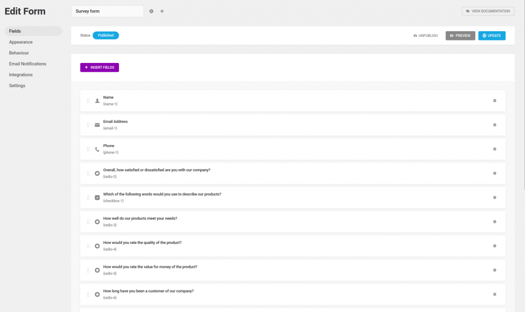 How to create a survey table with wpDataTables and Forminator