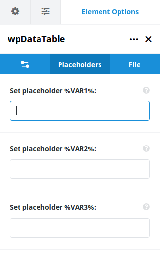 Avala live editor wpdatatbles placeholders