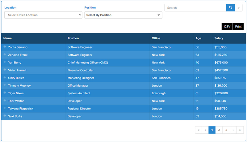 Ninja Tables Drag and Drop Builder