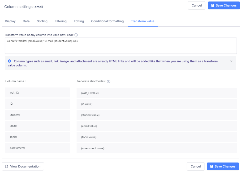 Table Elements And Configuration In Wpdatatables