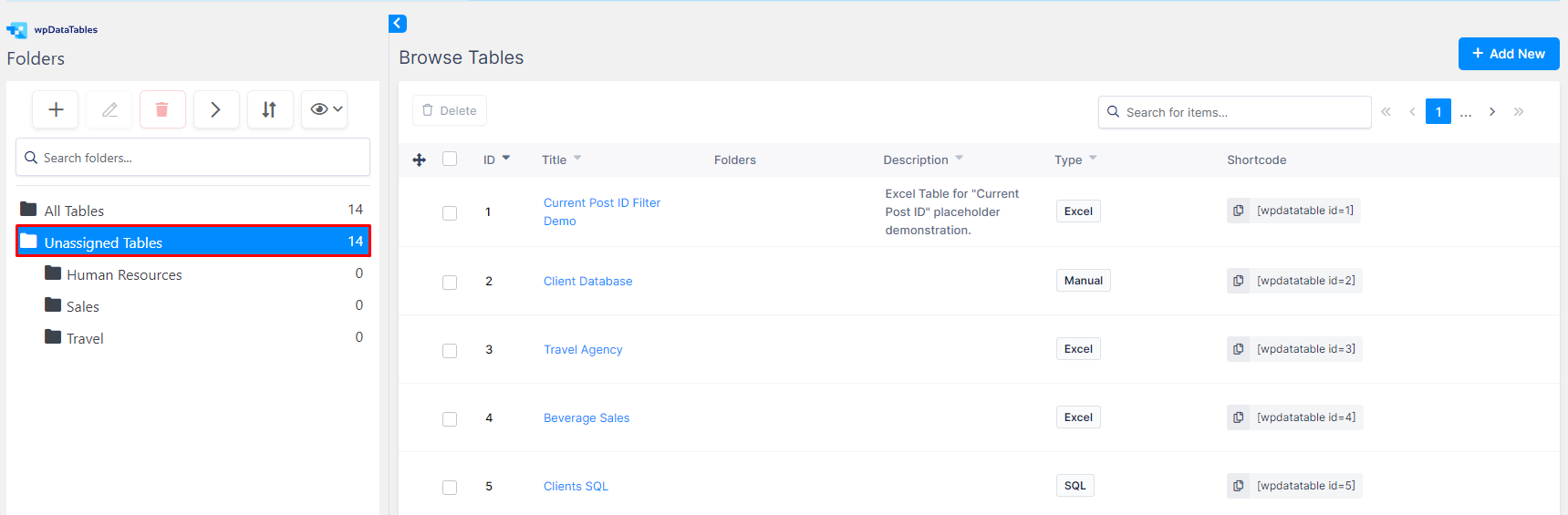 Folders / Categories for WordPress tables and charts - wpDataTables ...