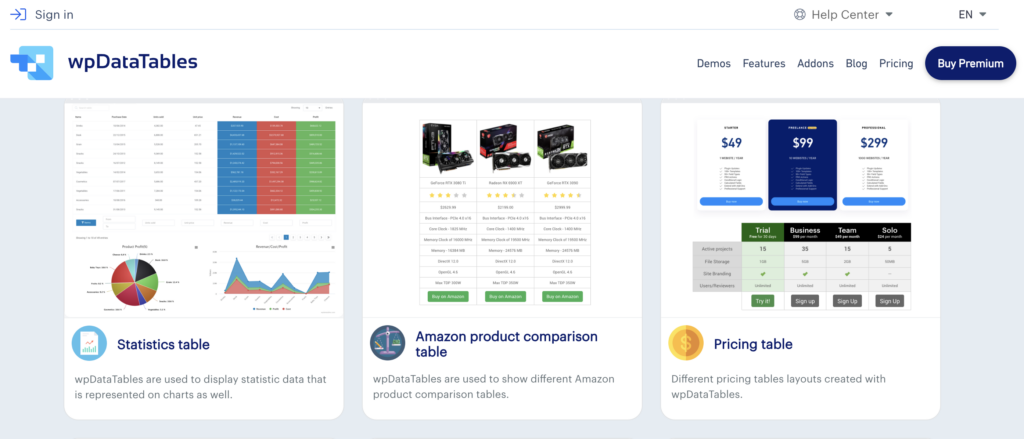 wpdatatables customization possibilities demo overview 