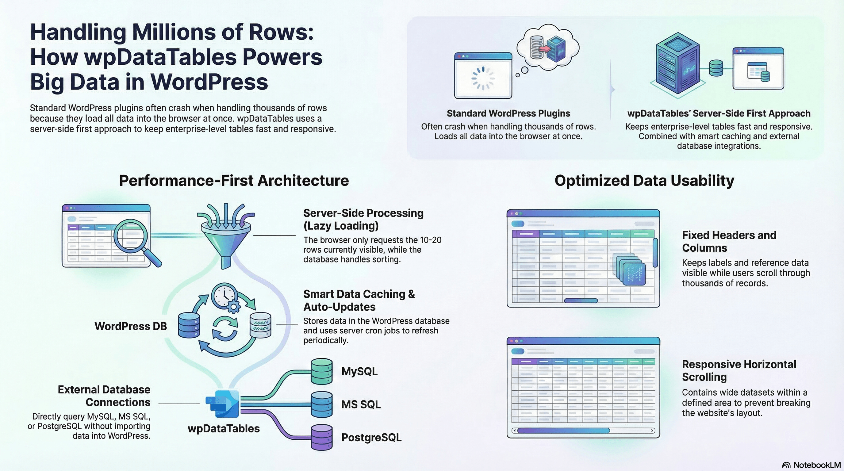 wpdata tables rows handling