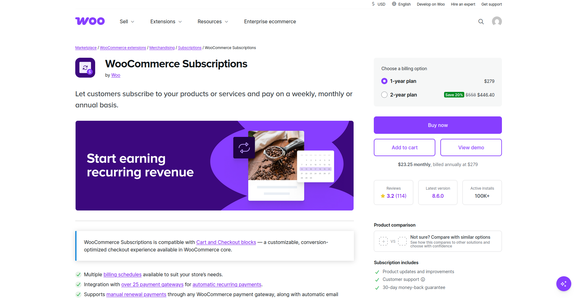 woocommerce subscription plugin