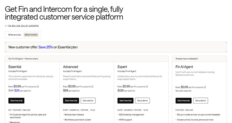 Intercom pricing