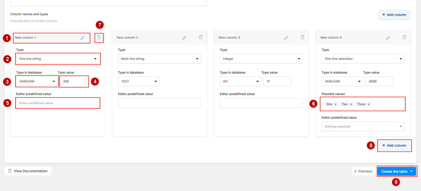 Create-Manual-table-columns